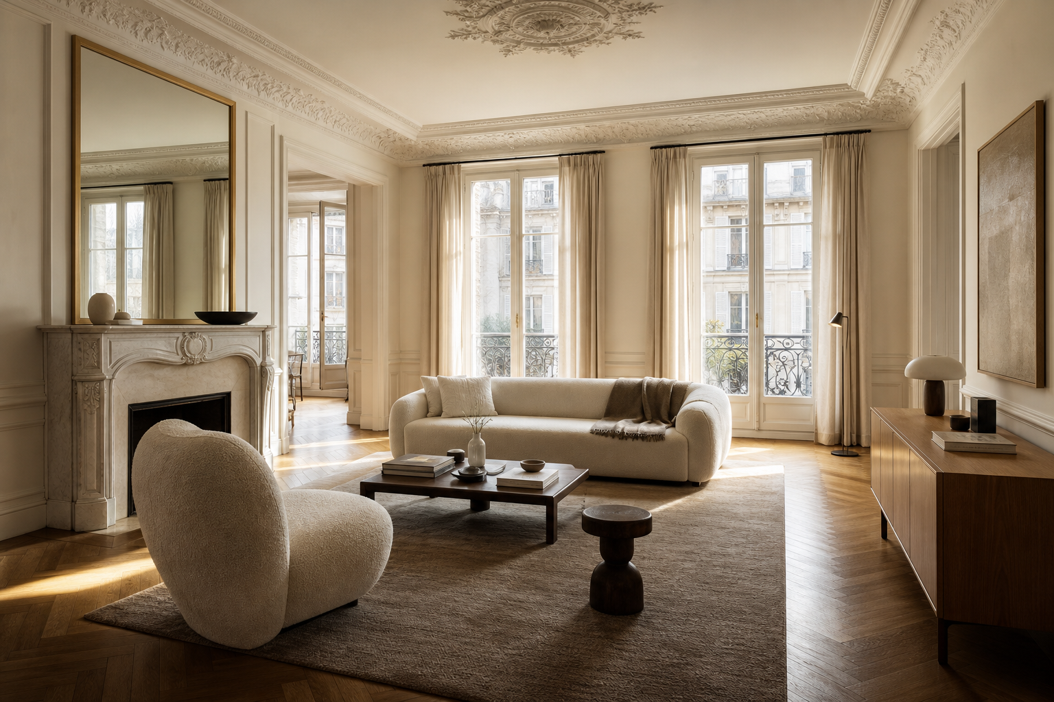 Un appartement haussmannien se reconnaît à ses volumes et décors