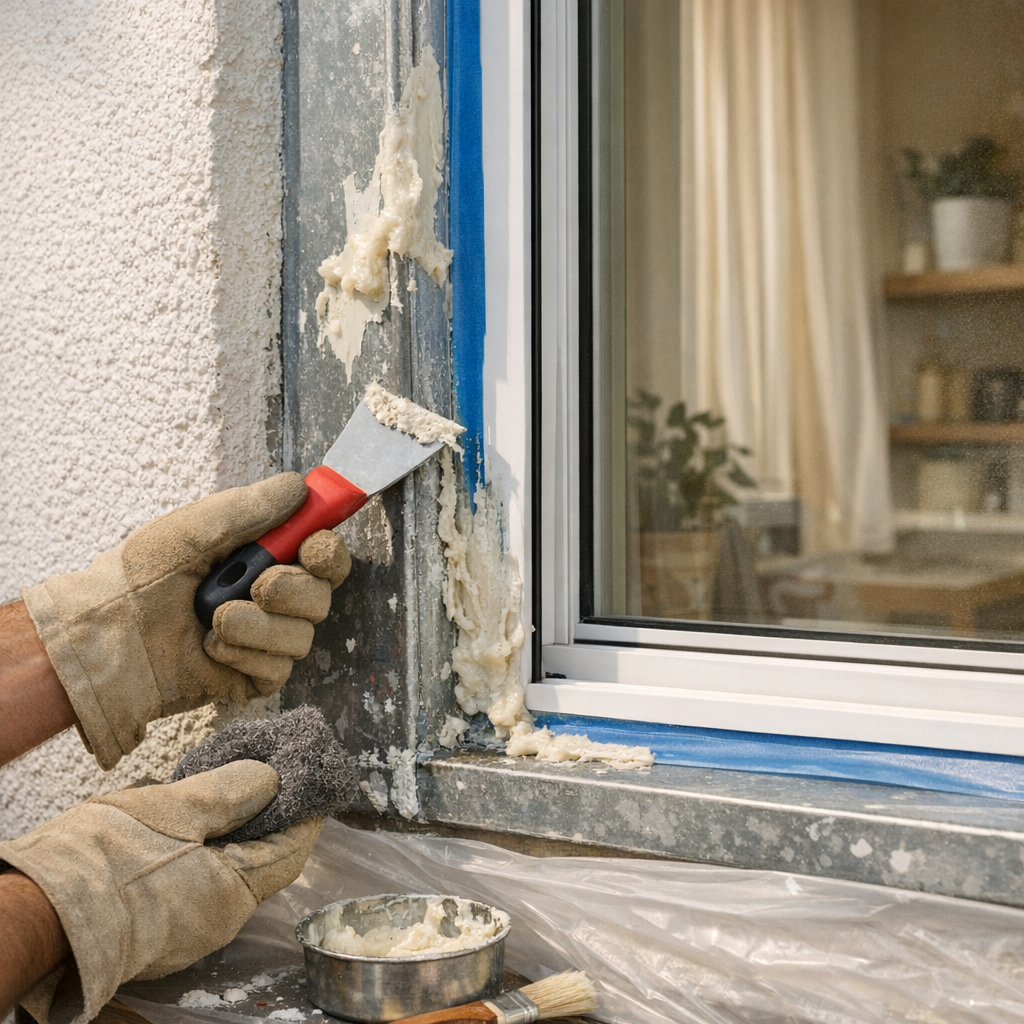 Comment décaper une peinture sur acier galvanisé autour d’une fenêtre Maison Phénix sans abîmer le support ?