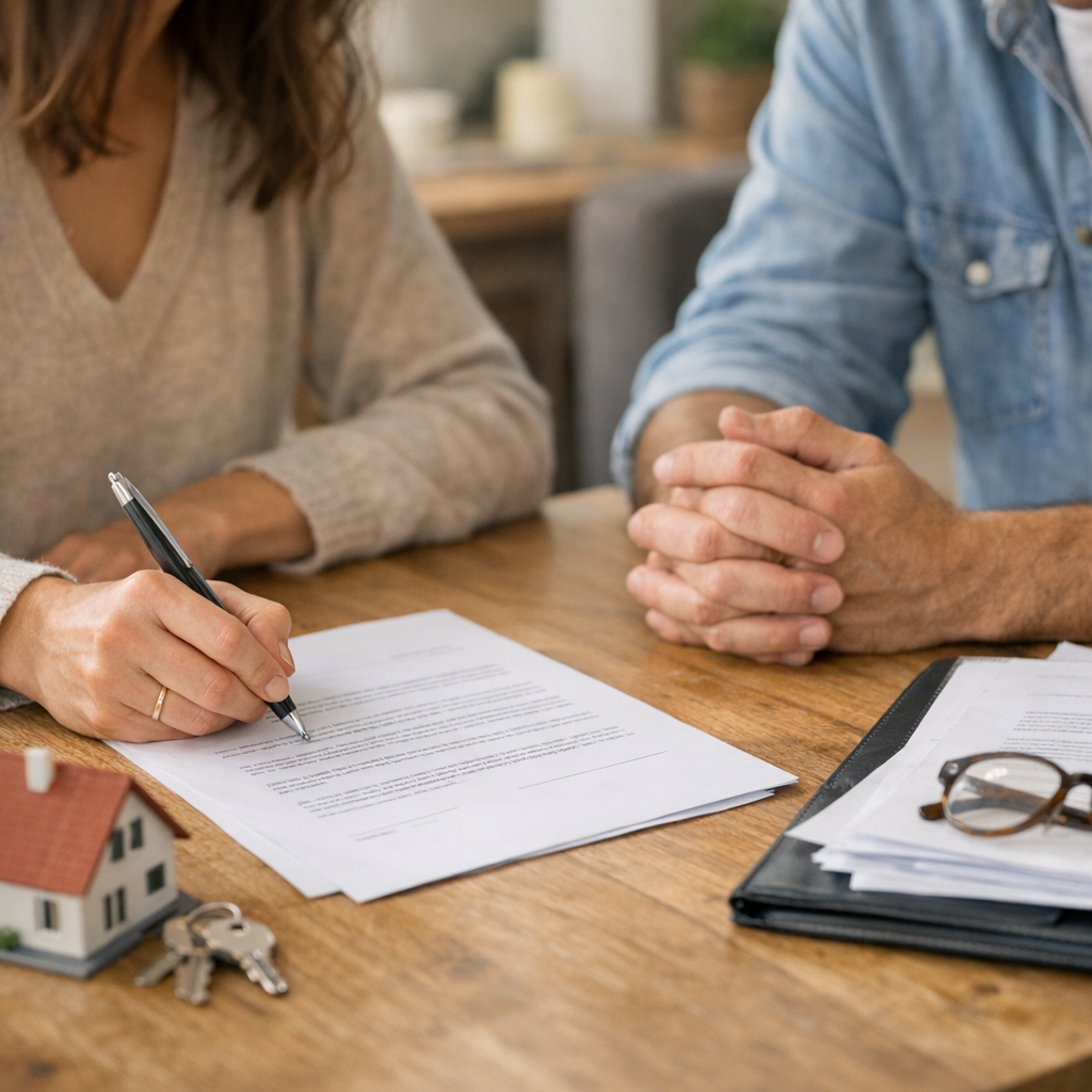 Modèle de lettre renonciation divorce conjoint achat immobilier à adapter