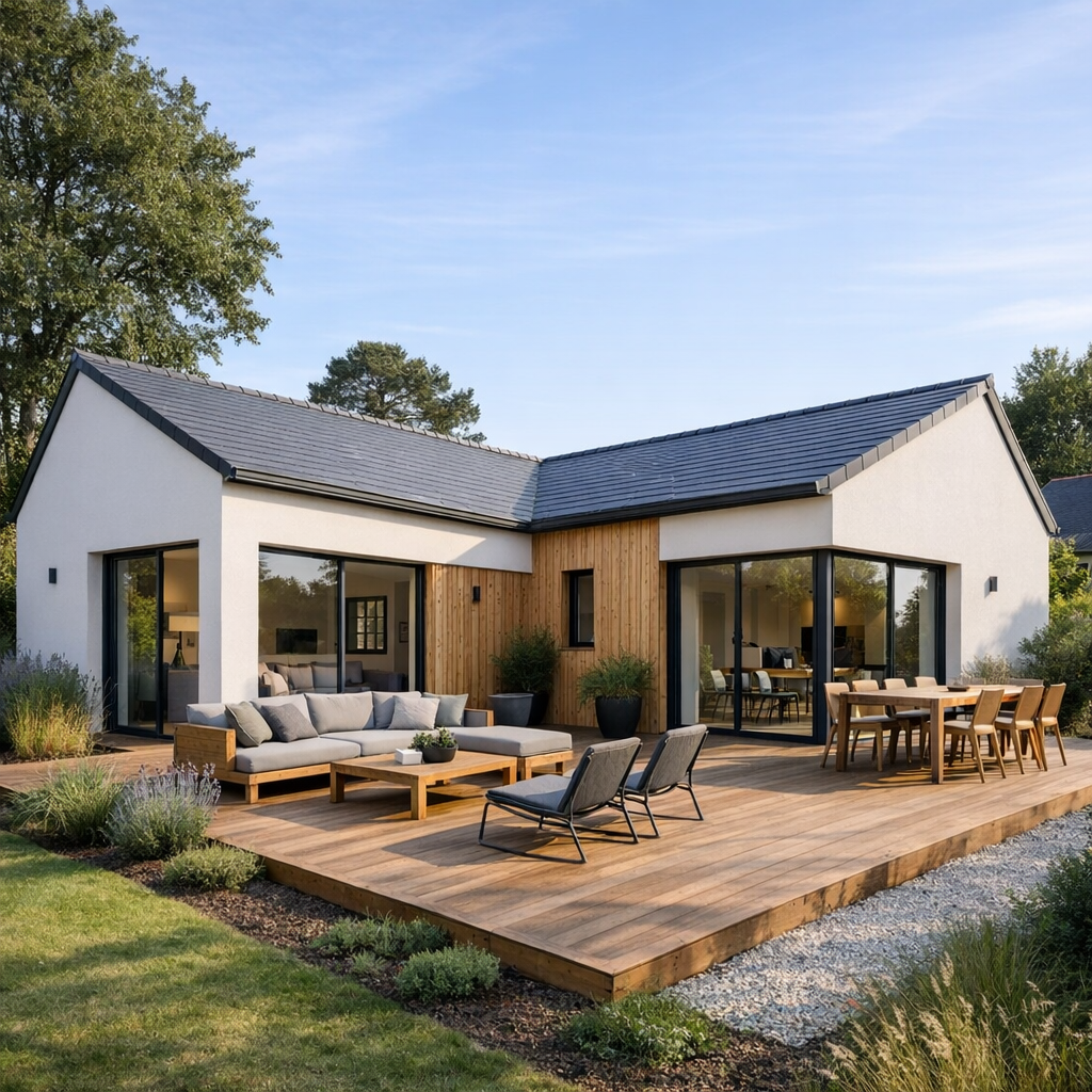 Le Plan de maison en V de 150 m² : surface, budget et Avis